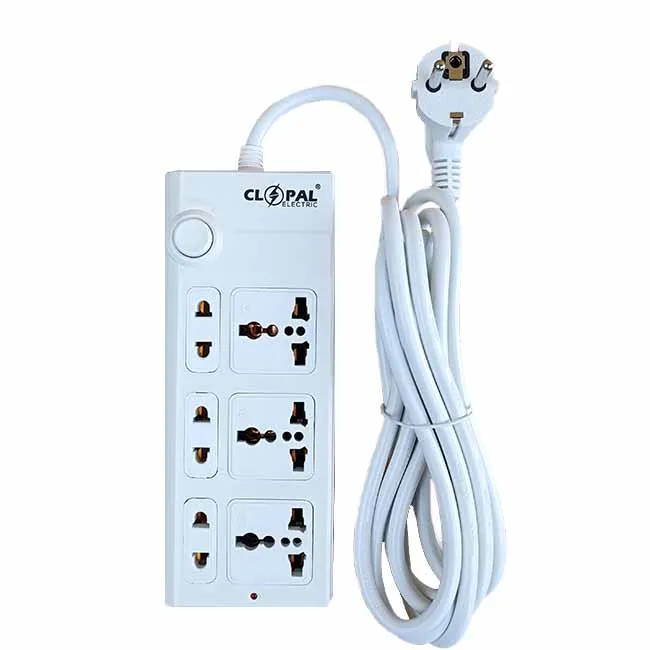 Extension Lead with 3 Meters Heavy Duty Copper Cable, 6 Power Sockets ...