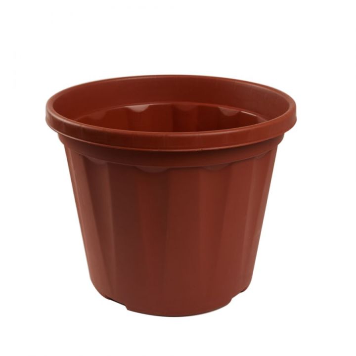 Fiber Plastic Pots Brown Colour, Size: Dia: 6.25"  H: 5.25 inches  Fresh Plastic Garden Flower Pot for Home, Gardening & Balcony etc.