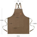Men Women Thick Canvas Denim Bib Apron Kitchen Cooking Workshop Heavy Work Apron. 