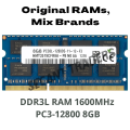 8GB DDR3L PC3L Laptop RAM 1600MHz 204-Pin SO-DIMM Mixed Brands. 