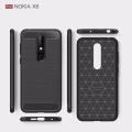 Nokia 6.1 Plus Carbon Fiber Brush Mark Antishock Drop Resistance Silicon Tpu Case Back Cover. 