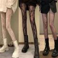 Ins Tights Women's Black Net Stockings Patterned Tights Mesh Leggings Lace High Socks Fishnet Pantyhose. 