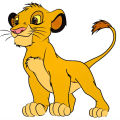 Size : 1 x 1 feet - Cute Simba Lion King Cub Cartoon designed Wall Stickers for Kids , Boys and Decor Lovers -Printed Multi color. 