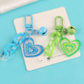 Fashion Creative Love Shaped Bell Car Keychain For Women Girls Cute Acrylic Chain Accessories Couples Bags Pendant Accessories. 