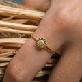 Sunflower Sunflower Ring Women's Japanese and Korean Jewelry Index Finger Ring Fresh Artistic Temperament Ring Women. 