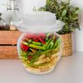 Kimchi Jar Traditional Stable Fermentation Crock Food Containers Clear with Inner Lid Sichuan. 