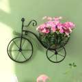 Bicycle Design Wall Mounted Basket Indoor and Outdoor Unique Home Decor Decoration Wall Hanging Flower Rack. 
