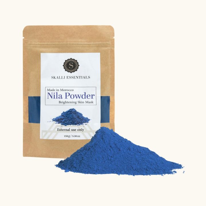 Moroccan Blue Nila Powder 150g For Skincare Face Masks, Face Scrubs, Body Cleansers| Pure & Natural Mask Powder For All Skin Types & Unisex use