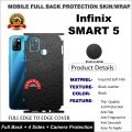 INFINIX SMRAT 5 FULL BACK 360 PREMIUM, Protection Skin / Wrap - LEATHER BLACK TEXTURE. 