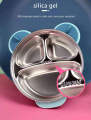 【Happier】 VREN Stainless Steel Cartoon Suction Bowls For Baby Non-Slip & Non-Flip Baby Insulation Bowl Tableware For Infants BPA Free. 