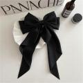 Elegant Bow Ribbon Hair Clip Fashion Solid Satin Spring Clip Hair Pin Headband. 