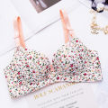 Women Flower Print  Floral Push Up Bras One-Piece Underwear For Girls and Women. 