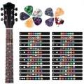 Fingerboard Note Stickers and Picks for Beginner 6 Strings Acoustic Guitar. 