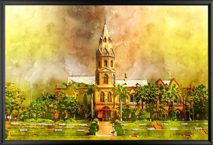 GCUL (Government College University Lahore) 25x17 inches Framed Digital Painting