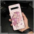Durable flower Phone Case For Samsung Galaxy S10 5G/SM-G977N Shockproof Back Cover Oil Painting TPU Waterproof Cartoon. 