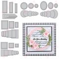 Fluted Classics Slimline Rectangles Ovals Square Circles Etched Metal Die Cut Mold Diy Scrapbook Diary Paper Craft Make 2022 New. 