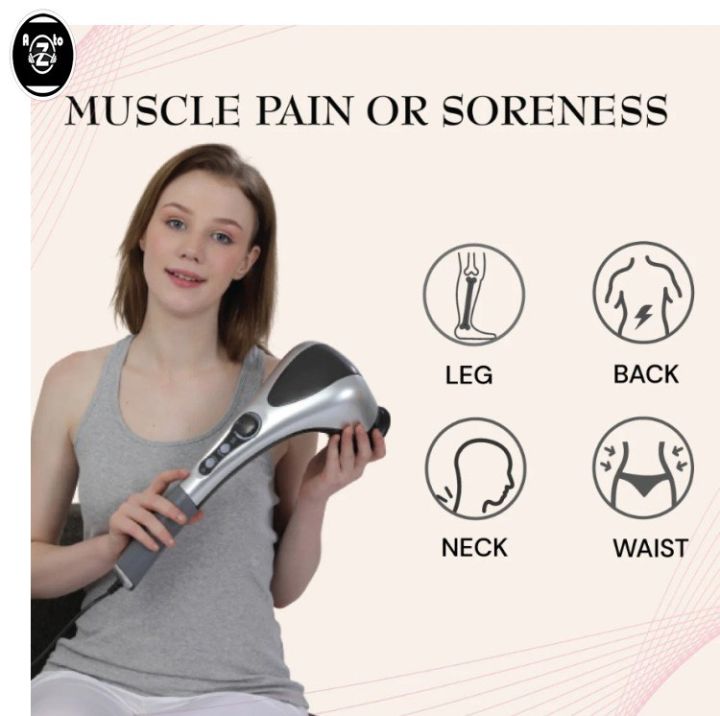 Double Head Full Body Massager -2251 Max Top Full Body Hand Held Double Headed Massage Machine Massage Hammer Infrared Massager Handheld Deep Tissue Massager Electric Double Head Massager for Muscles Back Foot Neck Shoulder Leg Calf Pain Reliefa