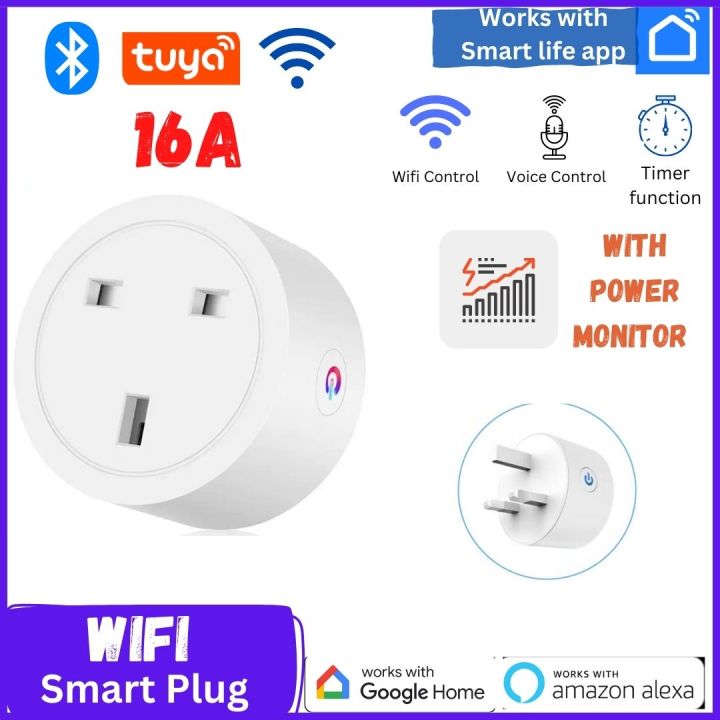 Heavy Duty Tuya smart Socket for Air-conditioner 16A Smart Wifi plug - UK universal Plug