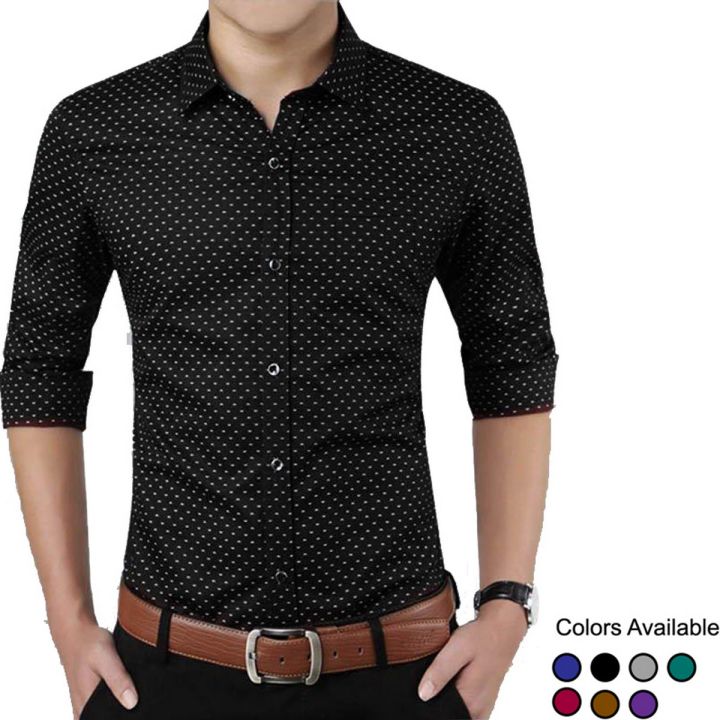 Dot%20Printed%20Office%20Wear%20Gents%20Dress%20Semi-Formal%20Shirt%20for%20Men%20-%20Stay%20Stylish%20with%20Our%20Dot%20Printed%20Semi-Formal%20Shirt:%20Fashionable,%20Trendy,%20Premium%20Quality,%20and%20Finely%20Stitched%20-%20Image%203