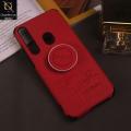 Huawei Y6p Cover - Red - New Stylish Febric Texture Case with Popsocket Holder. 