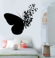 2 X 2  Feet  Beautiful Butterflies In Big Butterfly Vinyl Wall Decor For House , Schools , Babies Play Clubs, Grounds  Lovers  Wall Sticker-Black. 