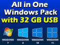 Ultimate Windows Collection: Activated Windows 7/8/10/11 - Updated Versions with 32GB Bootable USB & Essential Software. 