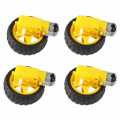 Set of 4 Smart Car Wheels with 3–6V DC Gear Motors – DIY Robot Kit for Arduino, STEM & Car Chassis Projects. 