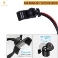 RGB LED Soft Ring Light With Tripod Stand, 33cm Ring Light with stand, Adjustable and Portable Tripod Stand, RGB Shades Ring Light Stand by Anzik Store. 