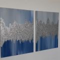 handmade glitter  acrylic painting on canvas size 18*24 inches for art and decore. 
