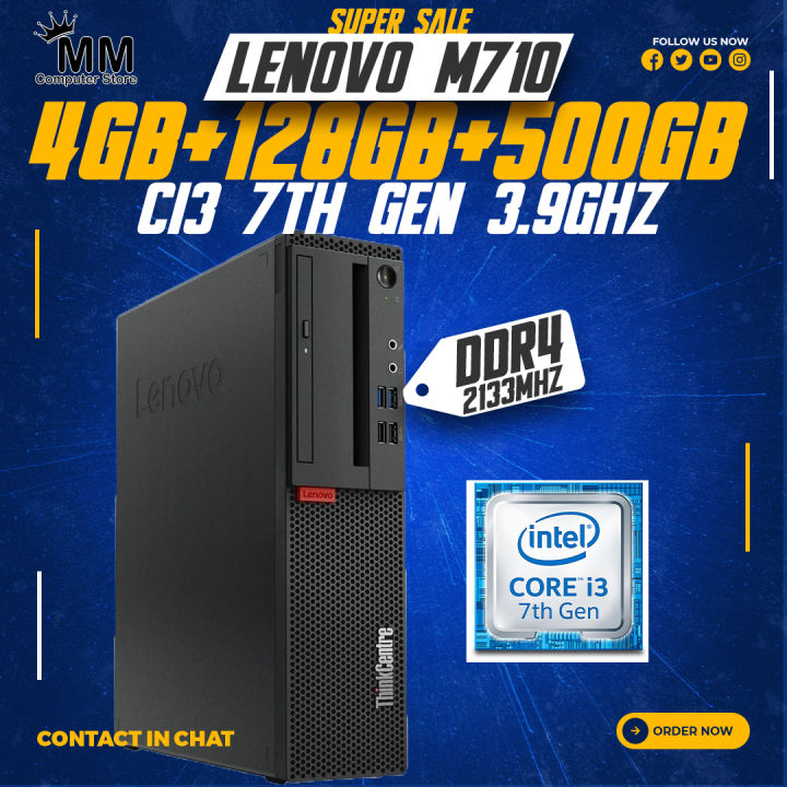 Core%20i3%207th%20Gen%203.9Ghz%20With%20DDR4%204GB%20RAM,%20128GB%20NVME%20&%20500GB%20HARD%20Lenovo%20ThinkCentre%20M710%20Desktop%20Computer%20-%20Image%202