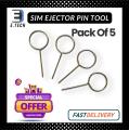 Universal Sim Ejector Pin Set - Pack of 5 for Mobile Phones | Sim Card Removal Tool | Sim Tray Ejector Tool Kit | Sim Card Pin Remover Tool. 