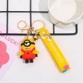 【Happier】 Anime Doll Yellow Man Cartoon Doll Keychain Cute Men And Women Bag Ornaments Creative Small Gift Keyring Car Accessories. 
