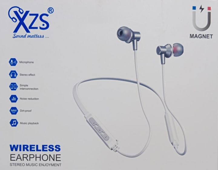 XZS BT M51 Wireless Bluetooth Earphone Nackband, Metal With MIC