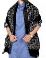 Traditional black ajrak chadar for men premium quality. 