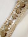 3.5 yards of Premium Golden Lace Choices for Borders of Gala, Daman, Bazu, Samosi Lace is 5 gaz per Pack. 