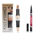 Pack of 02 - Liquid Eyeliner & Wonder Stick Highlighter And Concealer Contour Stick. 