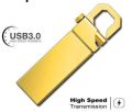 Golden 2TB Metal USB Flash Drive Disk High Speed Pen Drive Mini USB China. 