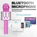 WS 858 Portable Wireless Bluetooth Microphone Rechargeable Karaoke Singing Mic for Kids and Adults, Perfect for Home and Party Use. 