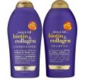 OGX Thick Full Biotin & Collagen Sulfate-free Shampoo and Conditioner Set 50% More Free Bottle 577ml. 