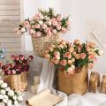 Green Home Artificial Rose Flower Aesthetic Table Centerpiece Faux Silk Flower. 