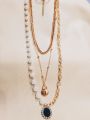 Elegant Multi Layered Chains Designer Chokar Necklace with Pendants. 