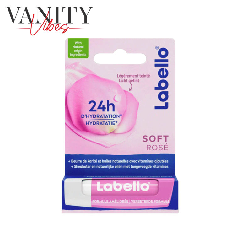 Labello 24H+ Moisture Soft Rose Lip Balm 4.8g | Daraz.pk