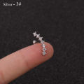 Superman Ruoias Rose Curved Cz Cartilage Stud Helix Rook Conch Screw Back Earring 10g Stainless Steel Ear Piercing Jewelry. 