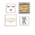 Modern Pack of 4 Picture Frames Beauty Salon Wall Hangings Room Decor Makeup Girls Photo Gallery. 
