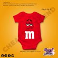 M&M chocolate theme for baby onesie. 
