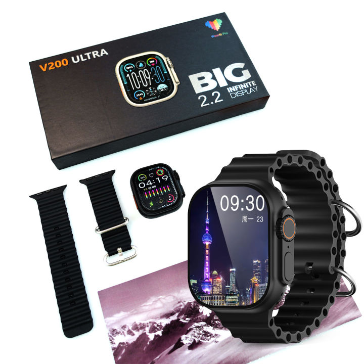V200 Ultra Smart Watch - 2.3" Display - Bluetooth Calling - Custom Wallpaper - Wireless Charging - Compatible with All Phones