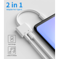 USB C to 3.5mm Headphone Audio Adapter | 2 in 1 USB C Headphone Splitter for Samsung ,Oppo ,Vivo & other Interface Type C Smart Phones  | USB C to 3.5mm AUX Audio Jack with Type C Charging jack Splitter | Type C AUX Audio & Charging Convertor. 