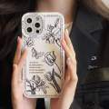 For iPhone 13 INS Luxury Vintage Flowers Pattern Patch Phone Case For iPhone 12 11 Pro 7 8 Plus X XS Max XR Silicone Back Cover. 
