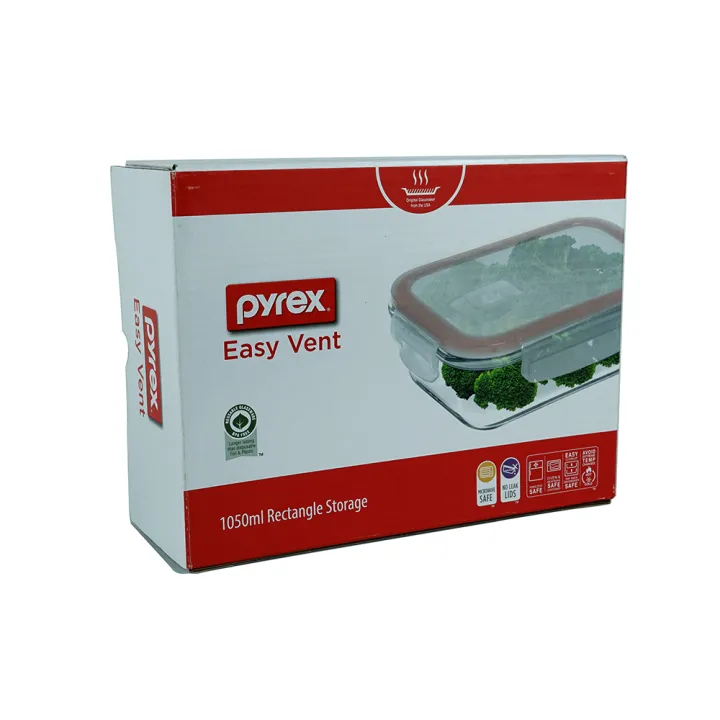 PYREX%20Easy%20Vent%201050ml%20Rectangular%20Glass%20Food%20Storage%20Container%20w/%20Airtight%20Leak-proof%20BPA-free%20Lid%20-%20Image%205