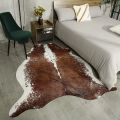 Speckled White with Brown Real Cowhide Rug - Genuine Hair on Cow Hide – Top Quality Carpet Options for Home Decor. 
